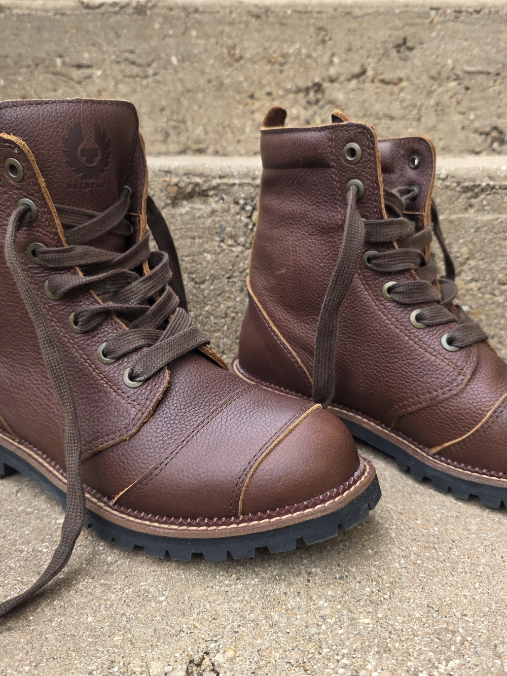 Belstaff Brown Leather Motorcycle Boots
